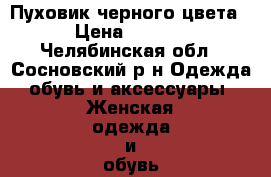 Пуховик черного цвета. › Цена ­ 1 000 - Челябинская обл., Сосновский р-н Одежда, обувь и аксессуары » Женская одежда и обувь   